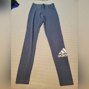 Adidas Womens XS Blue Gray Must Have Logo Leggings